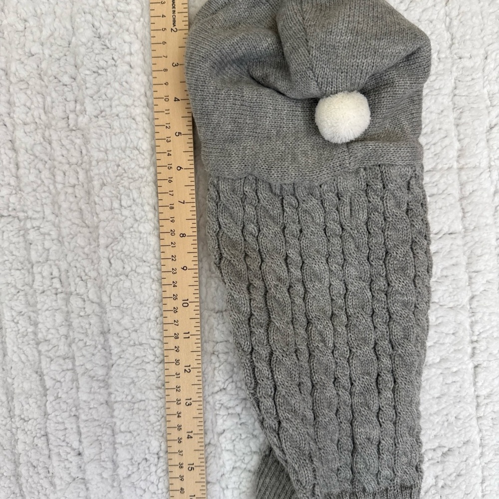 Cozy Gray Cable Knit dog sweater